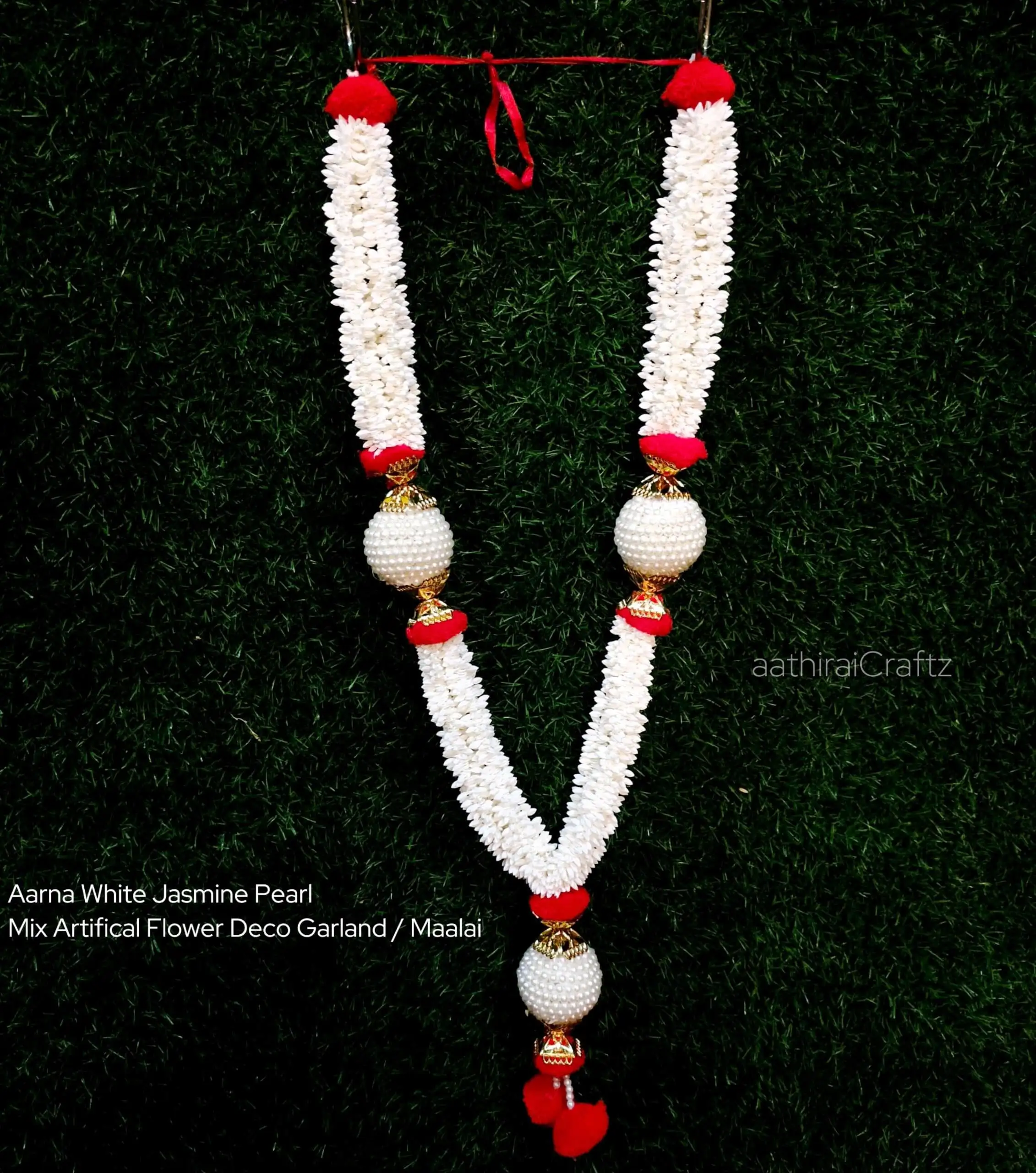 Aarna White Jasmine Pearl Mix Artifical Flower Deco Garland - image 1