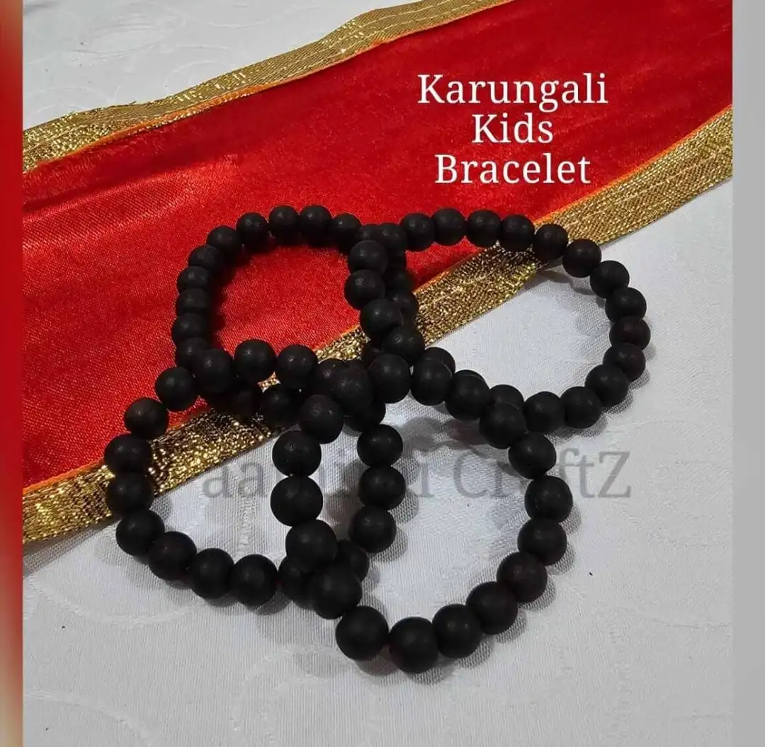 Original Black Ebony Wood/ Karungali Kattai Bracelet - 8mm - image 1
