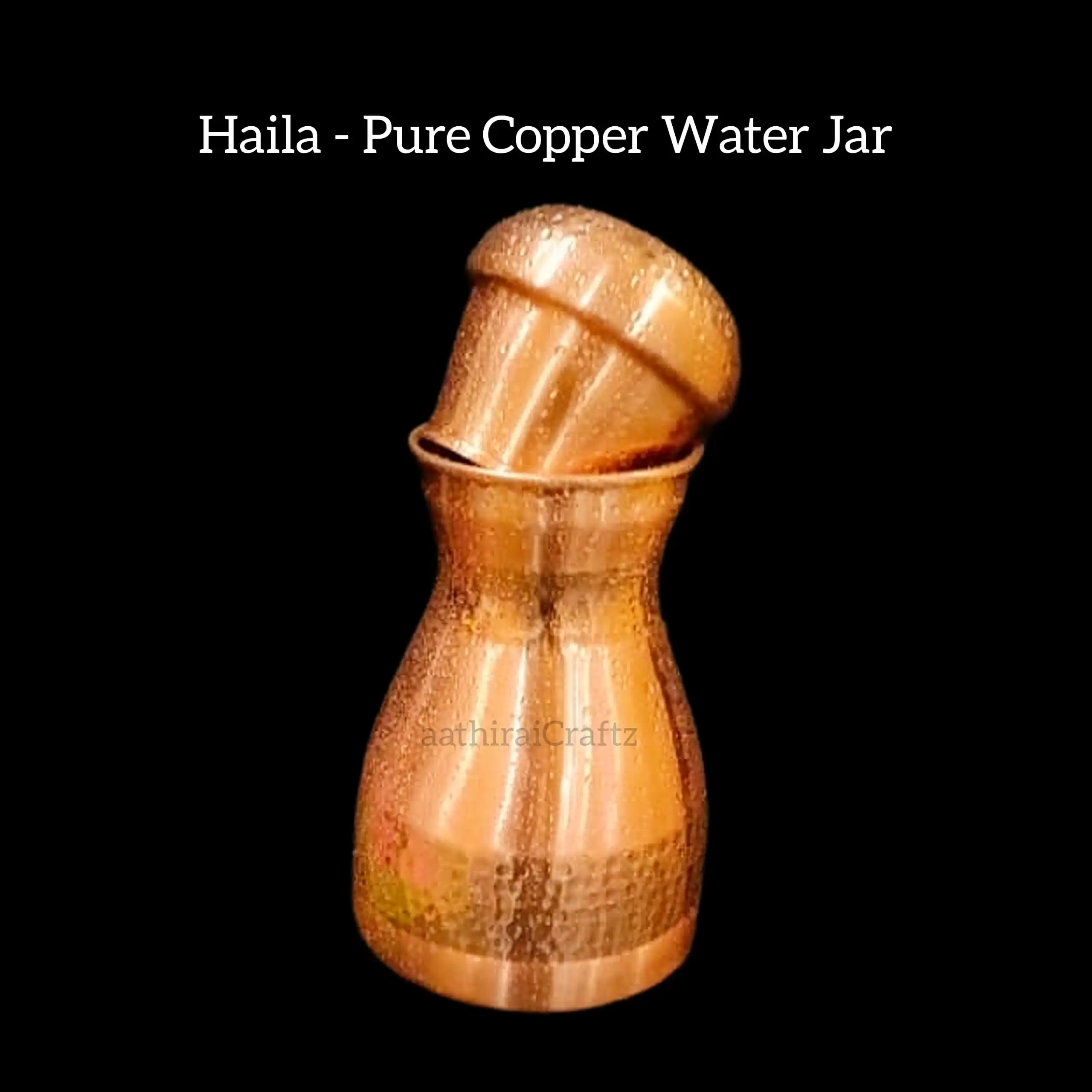 Haila - Pure Copper Hammered Matka Bedroom Jar - image 1