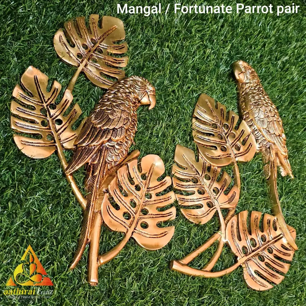 Mangal / Fortunate Parrot Pair / Hanging Parrot Set Sculpture - image 2