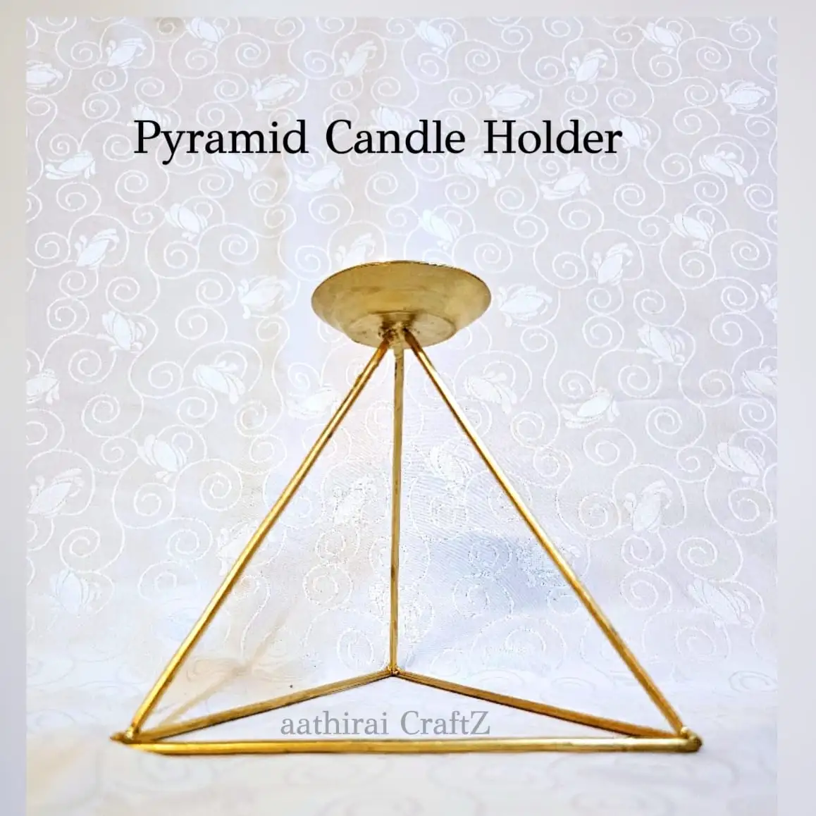 Pyramid-Diya / Candle Stand with Single Bell - image 2