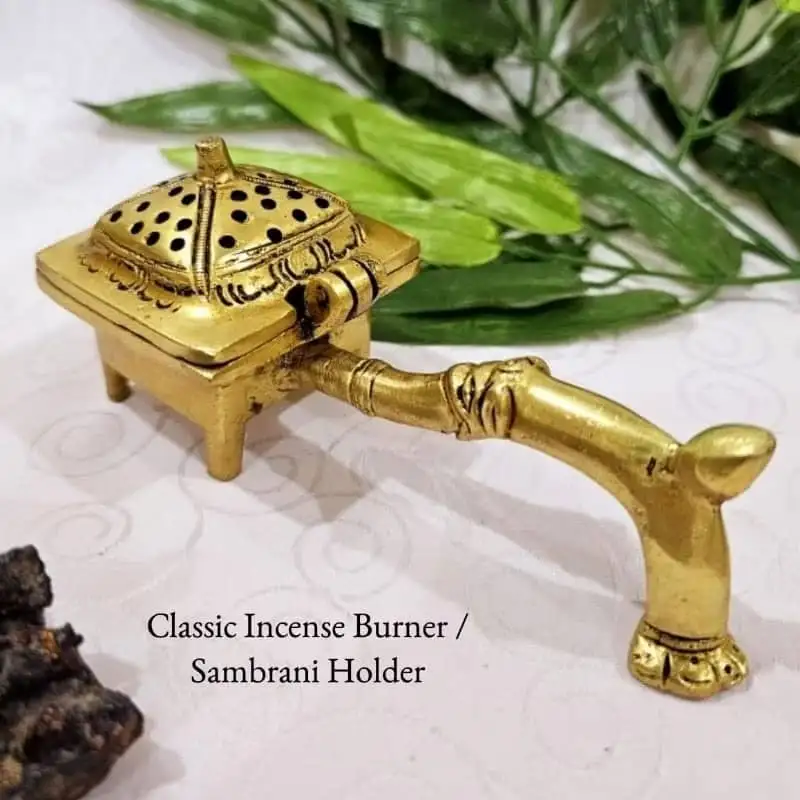 Classic Sambrani Holder/ Incense Burner With Handle - image 1