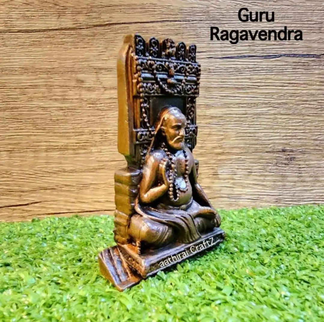 Guru Ragavendra Swami Copper Antique Finish Sculpture - image 2