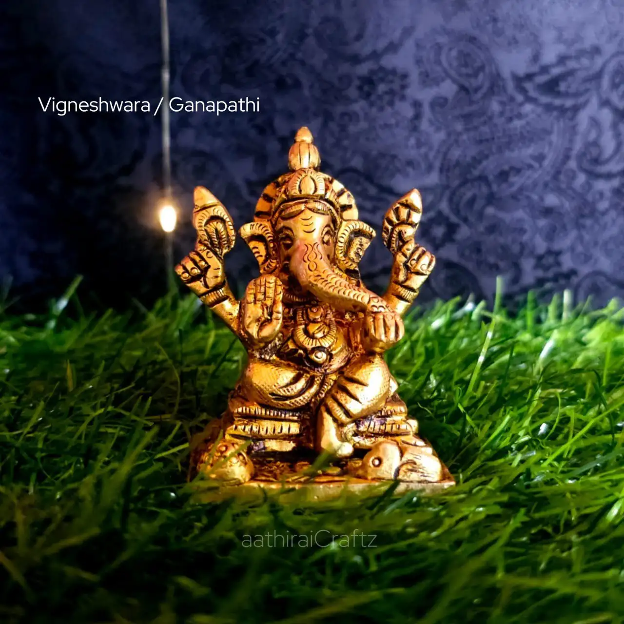 Vigneshwara/ Ganapathi Brass Antique Finish - image 1