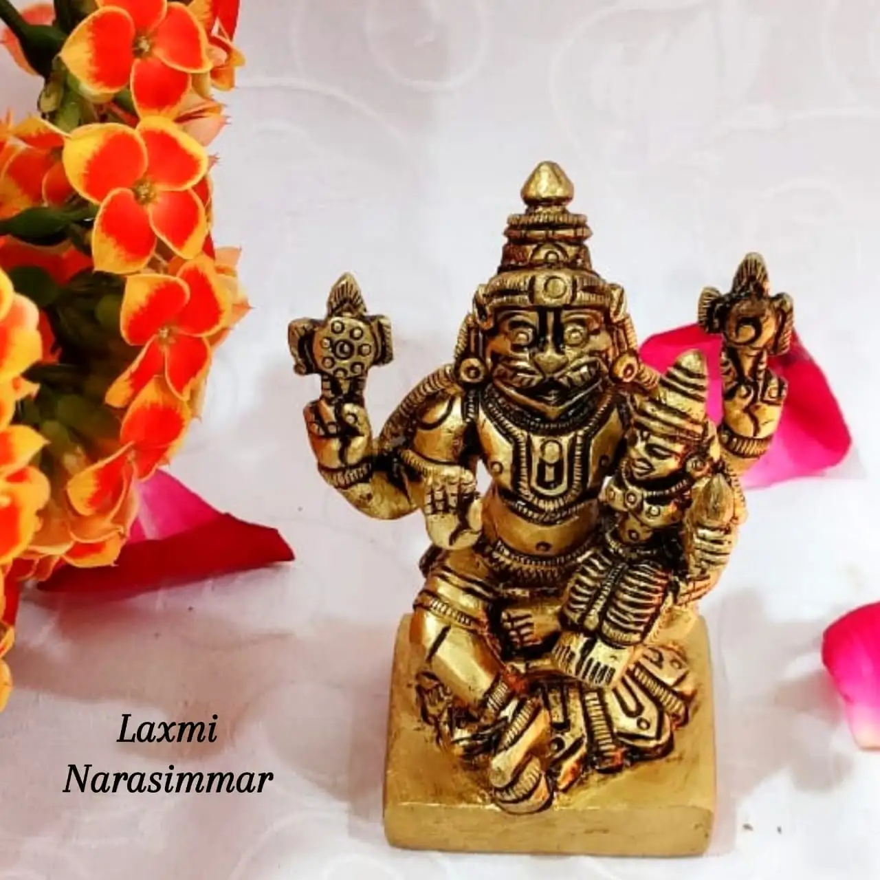Laxmi narasimmar Brass Antique Finish - image 2