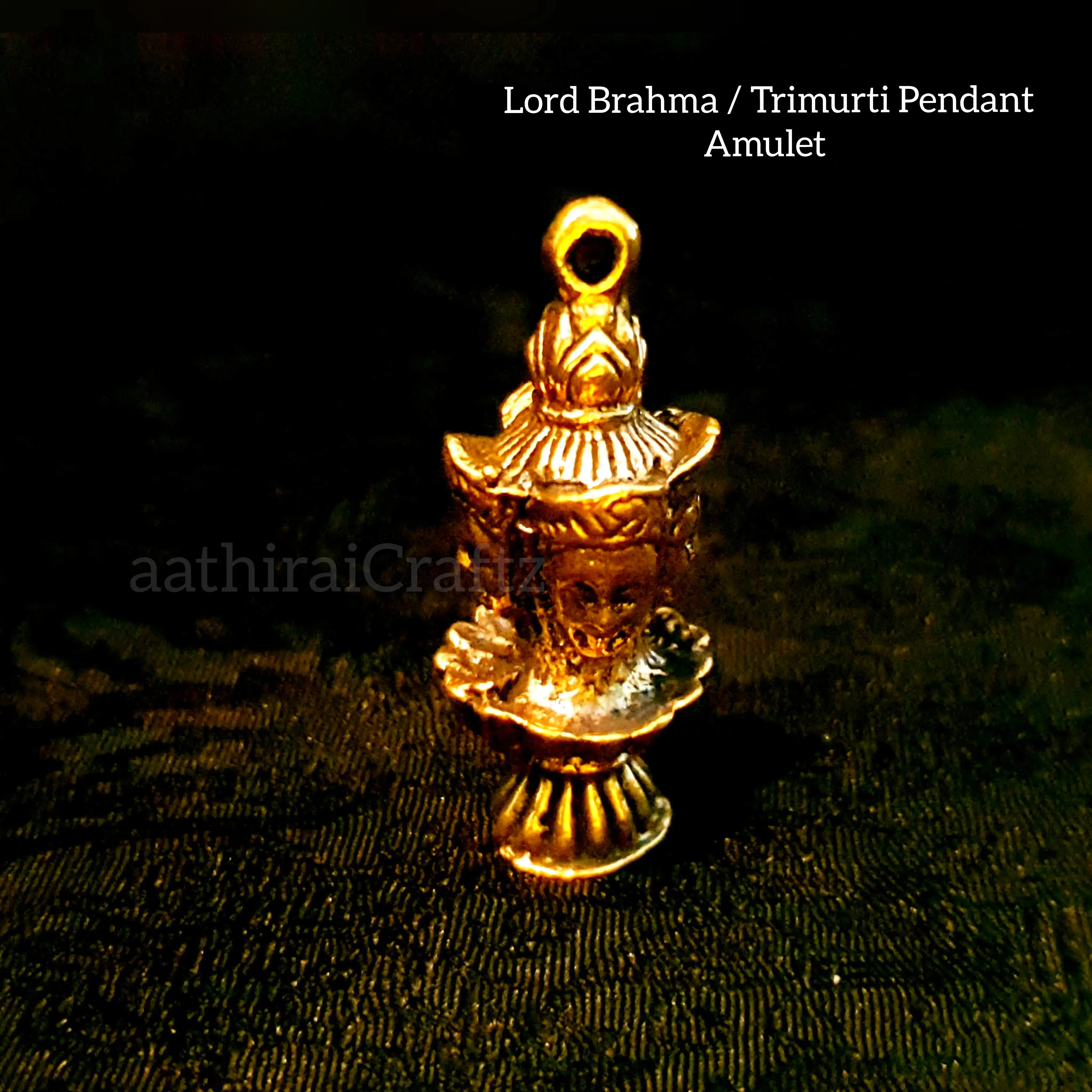 Lord Brahma / Trimurti Pendant Amulet Miniature - image 1