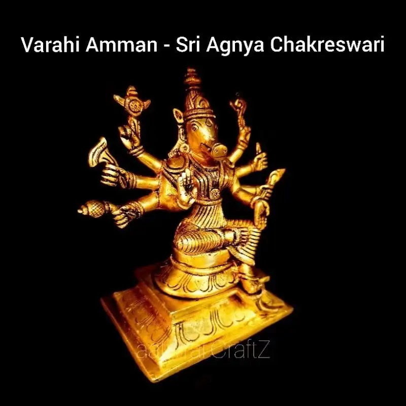 Varahi Amman / Barahi Statue Brass Antique Finish - image 2