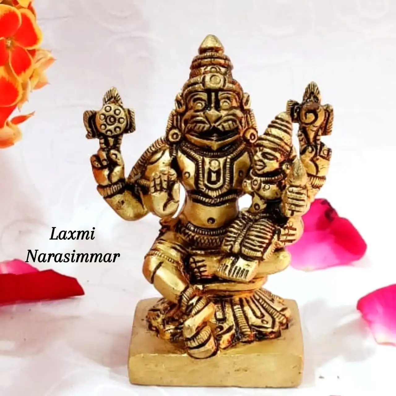 Laxmi narasimmar Brass Antique Finish - image 1