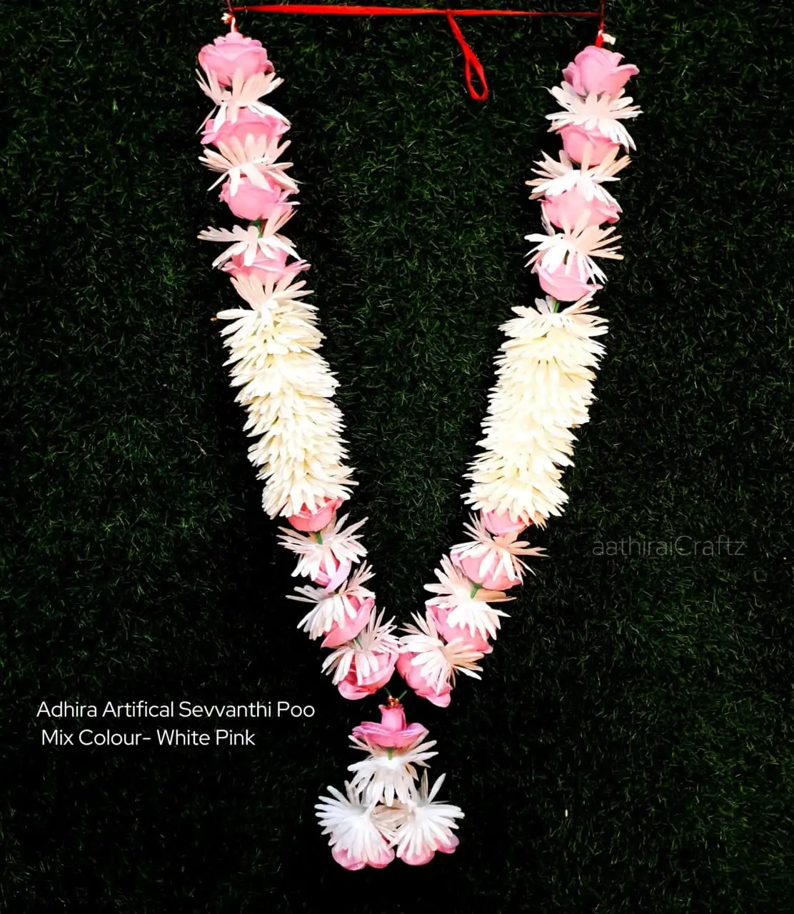 Adhira Artifical Sevvanthi Poo Mix Colour - White Pink Rose - image 1