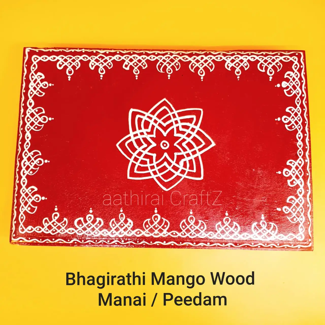 Bhagirathi Mango Wood Manai / Flower Design Manai - image 2