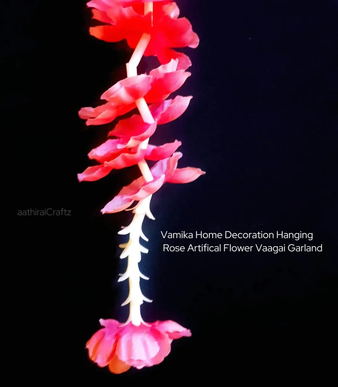 Maya Home Decoration Hanging Garland / Maalai - Pink Red Rose Mix - image 2