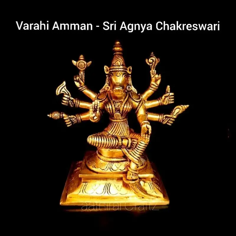 Varahi Amman / Barahi Statue Brass Antique Finish - image 1