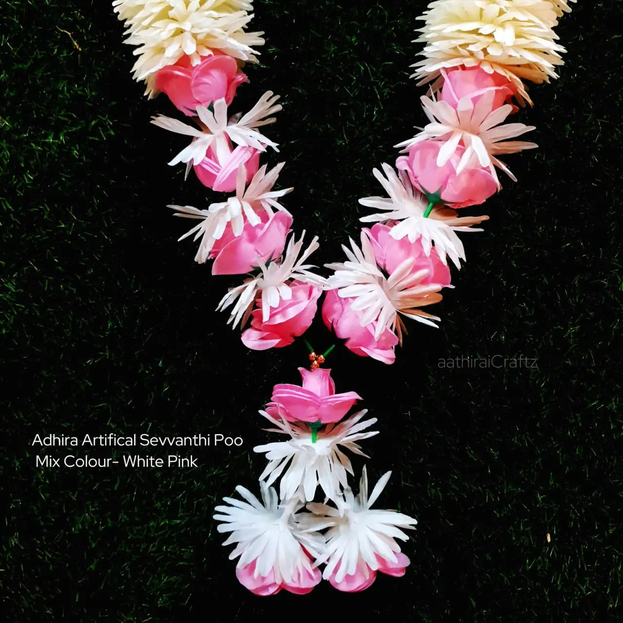 Adhira Artifical Sevvanthi Poo Mix Colour - White Pink Rose - secondary