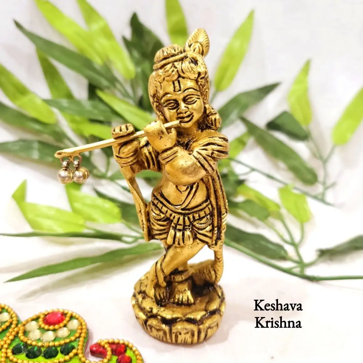 Keshava Krishna statue Brass Antique Finish - image 1