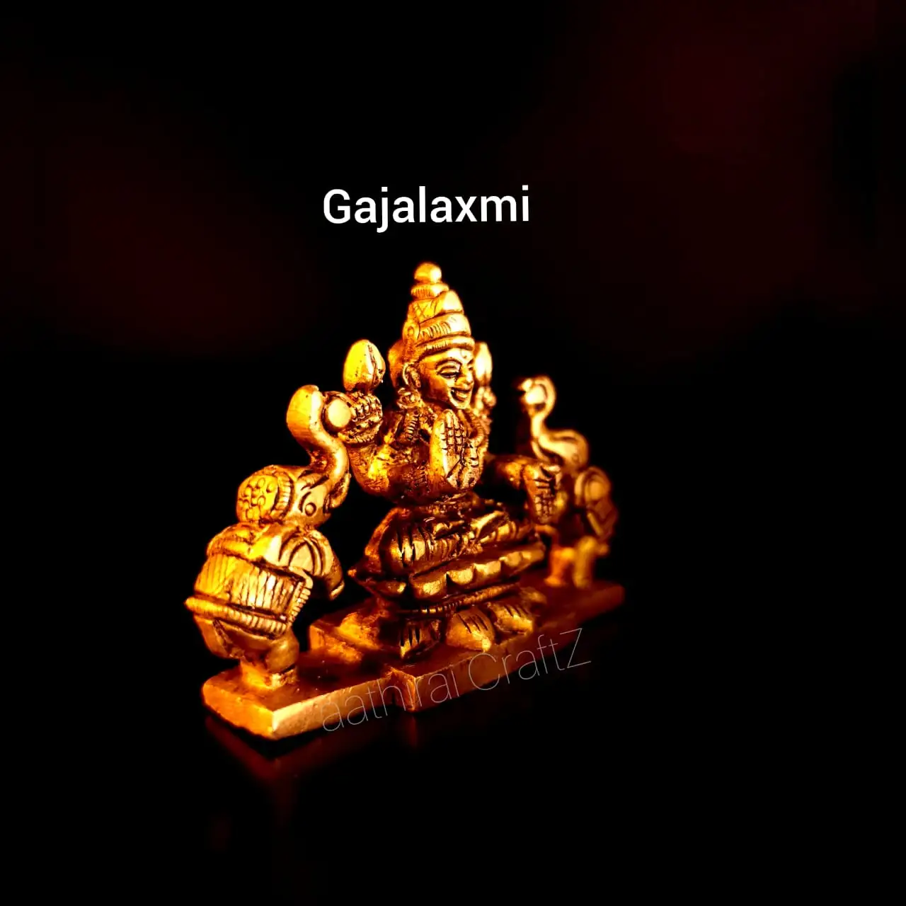 Gaja Laxmi / Lakshmi Statue Brass Antique Finish Gajalaxmi Brass Sculpture - Small - image 2
