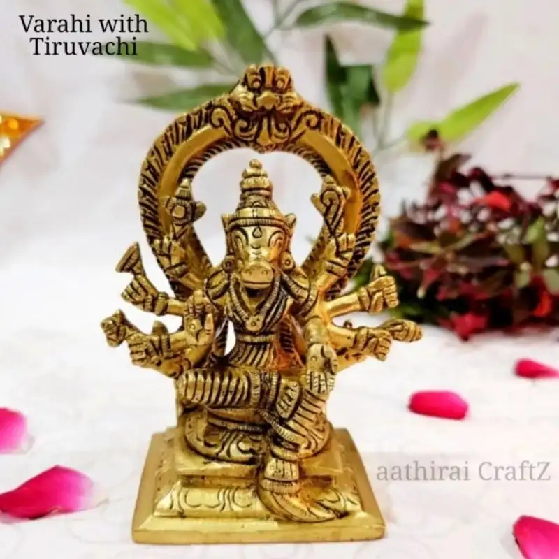 Varahi Amman - Tiruvachi Idol Brass Antique Finish - image 1