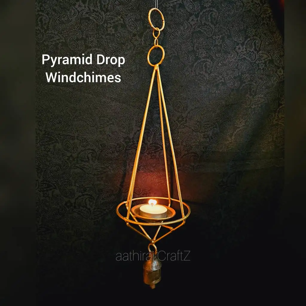 Pyramid Drop Hanging Vaastu Bells with 1 Bell Home Deco - image 2