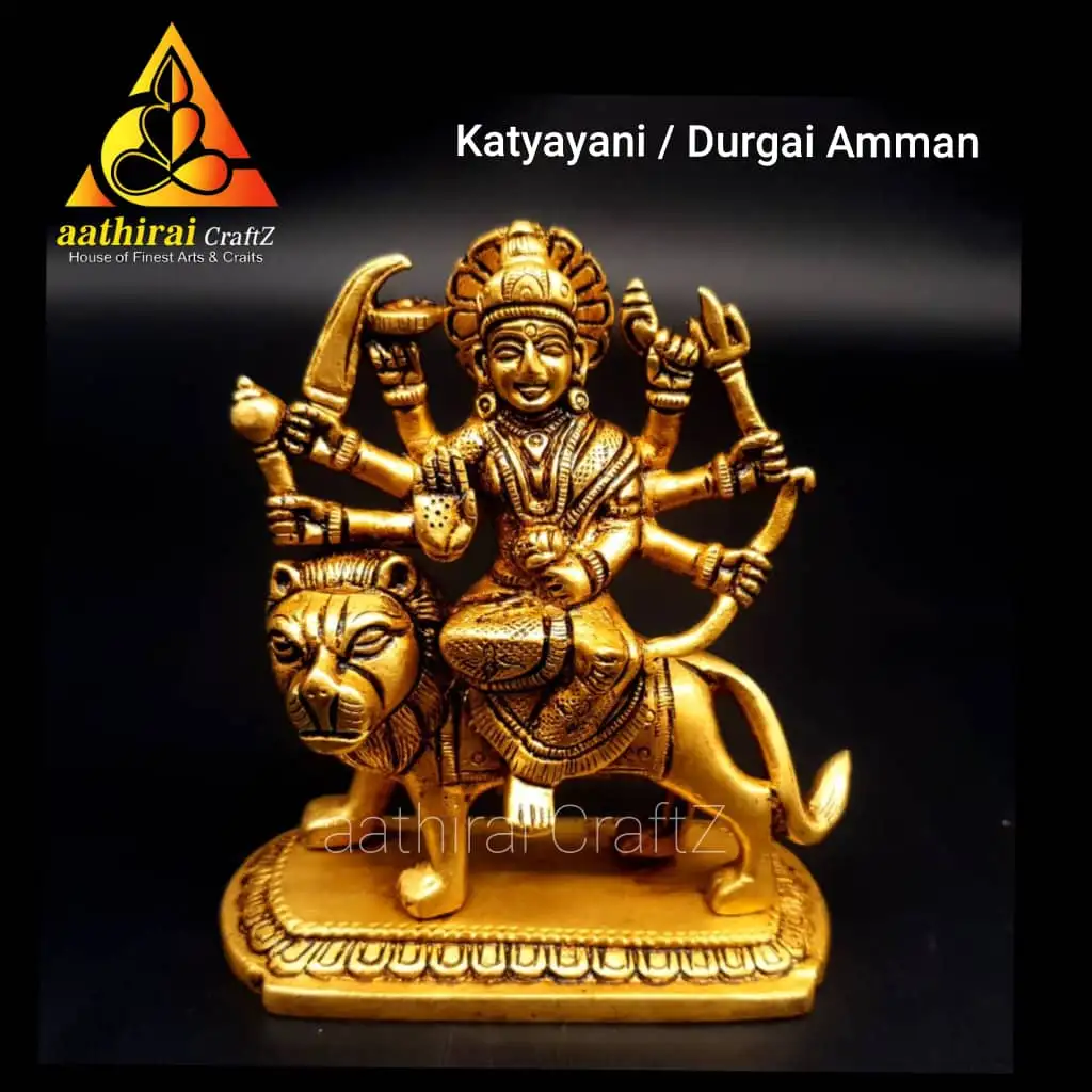 Durgai Amman / Simmavahini Idol
Brass Antique Finish - image 1