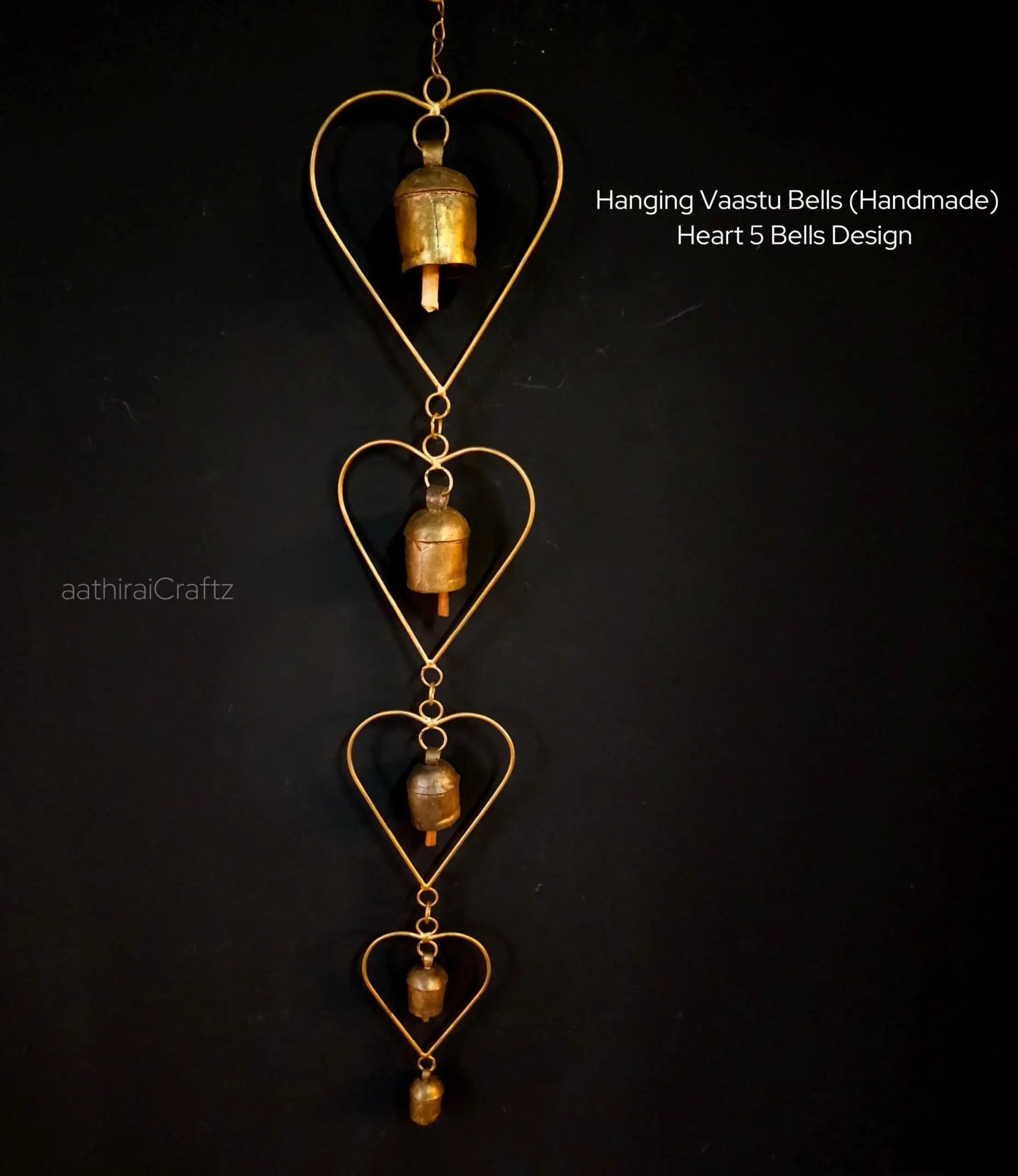 Hanging Vaastu Bells - Heart Design - image 1