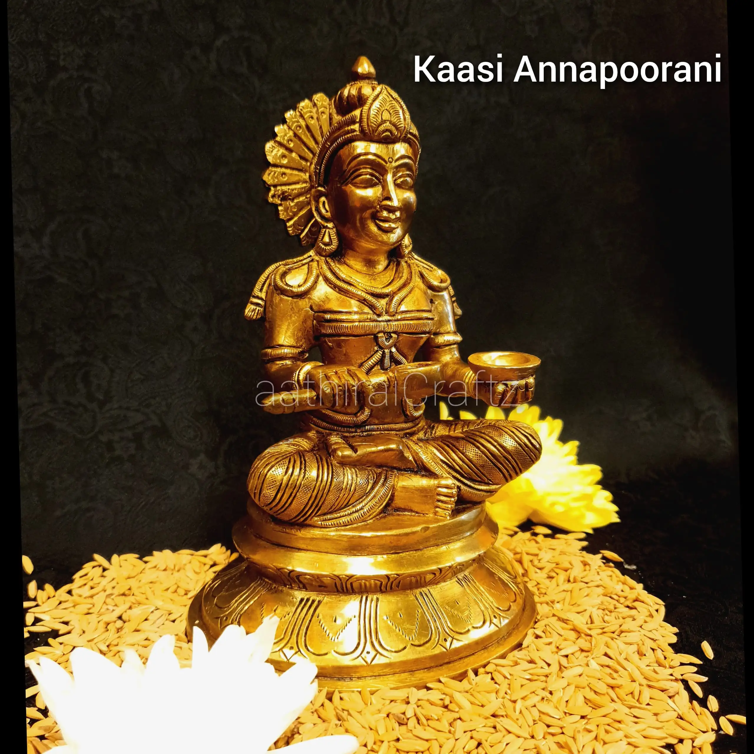 Annapoorani Amman Idol Brass Antique Finish - image 2