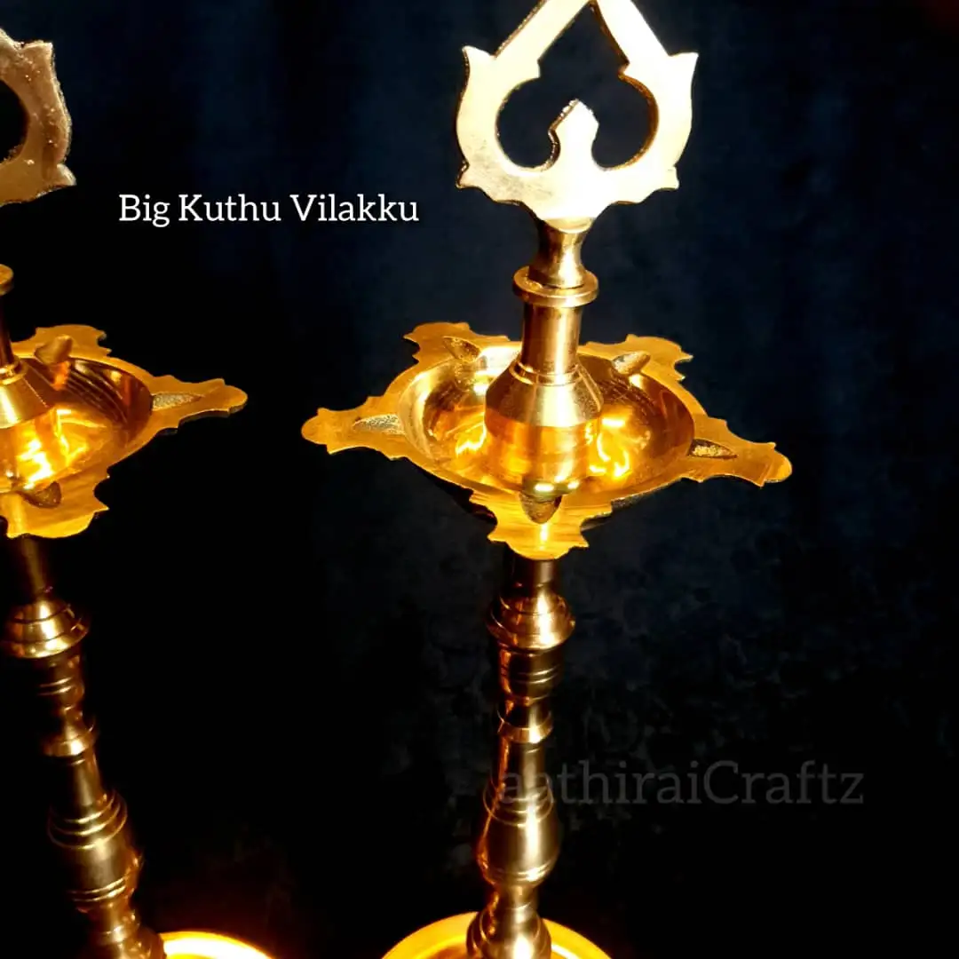 Big Kuthu Vilakku Brass Antique Finish - image 2