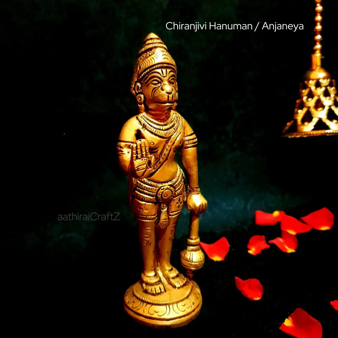 Chiranjivi Hanuman / Anjaneya Statue
Brass Antique Finish - image 1
