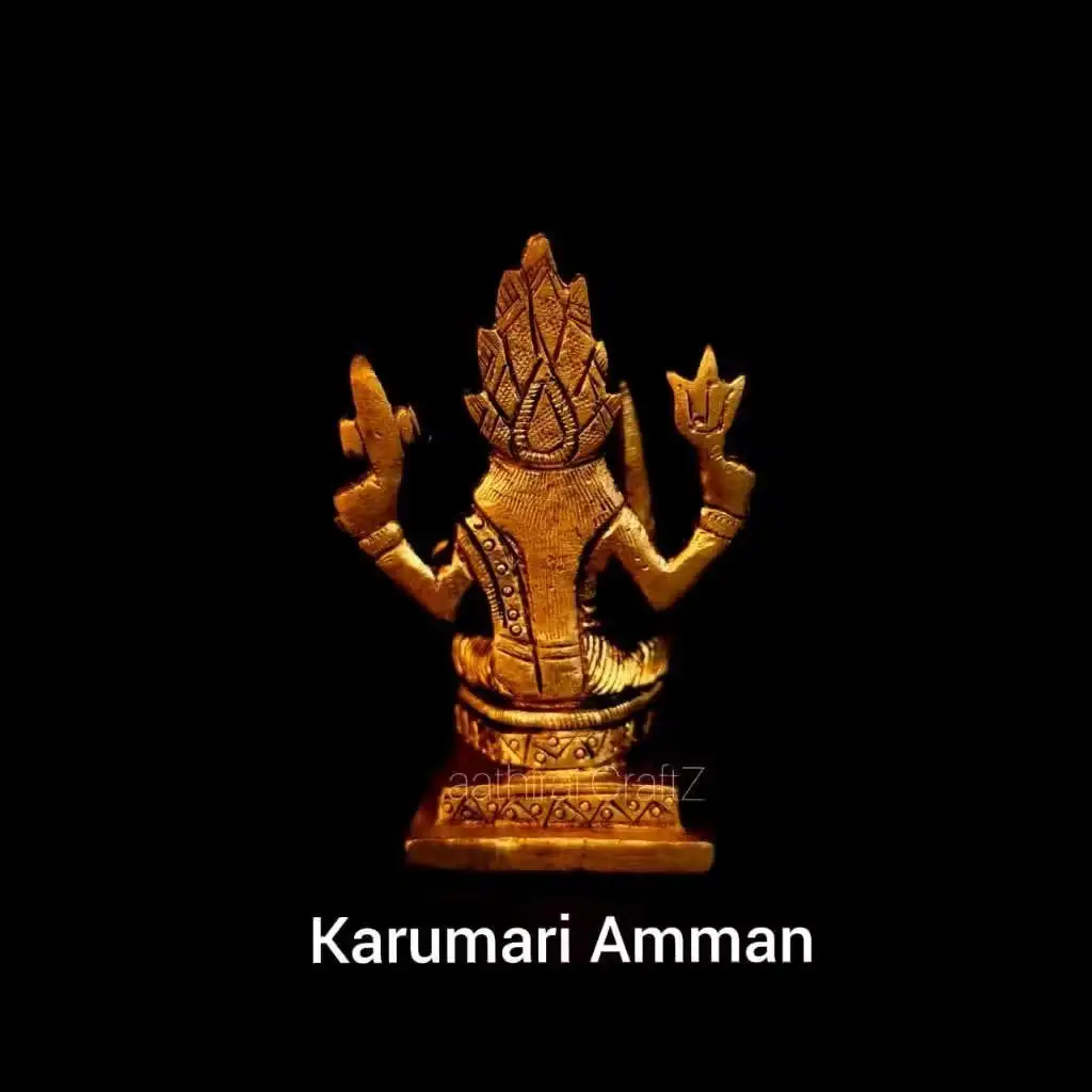 Mariamman / Karumari Amman Statue Brass Antique Finish - image 2