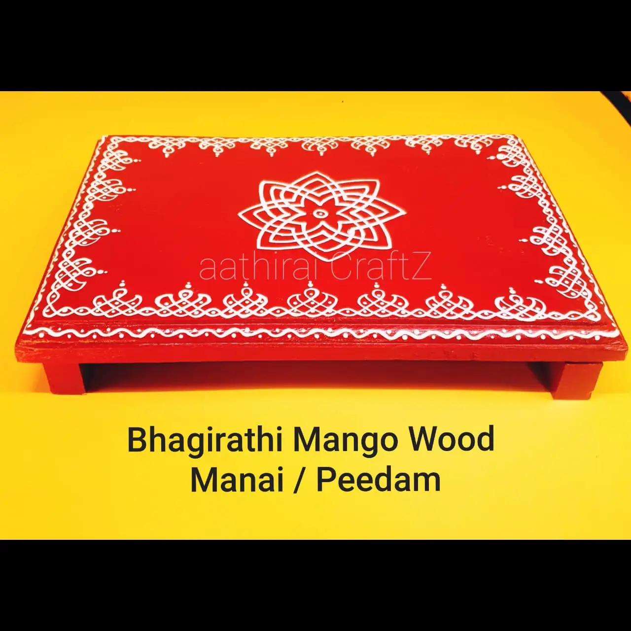 Bhagirathi Mango Wood Manai / Flower Design Manai - image 1