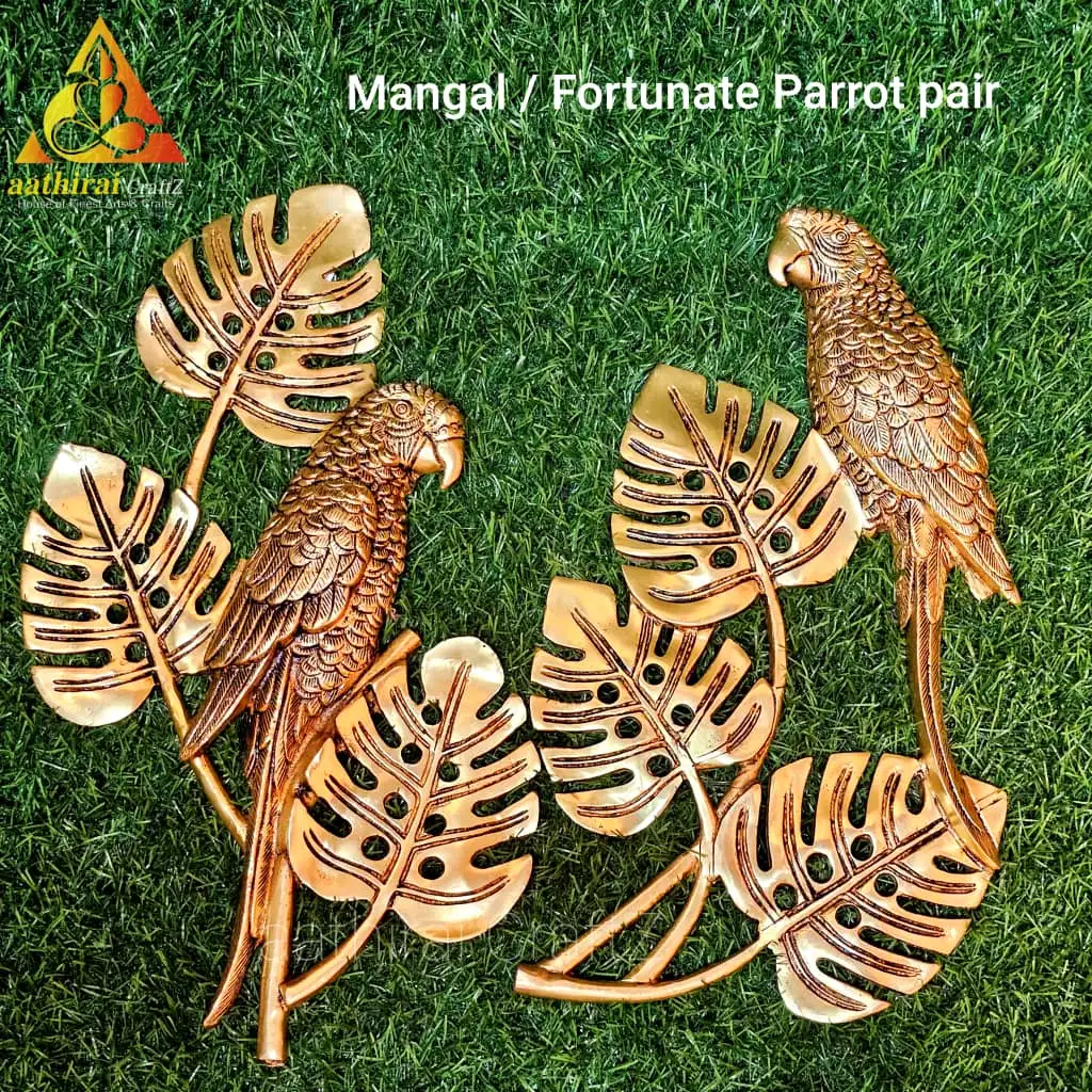 Mangal / Fortunate Parrot Pair / Hanging Parrot Set Sculpture - image 1