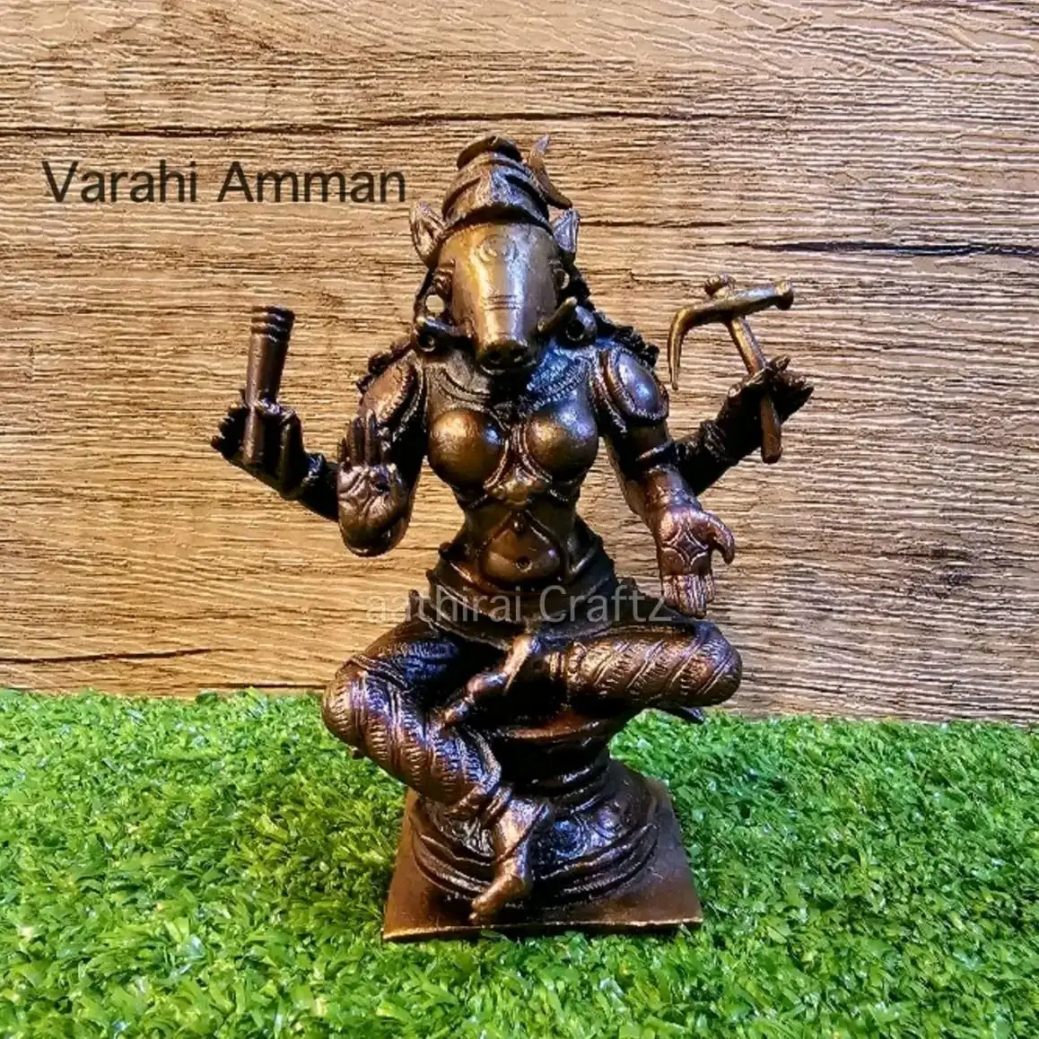 Copper Varahi Amman / Copper Antique Finish - image 1