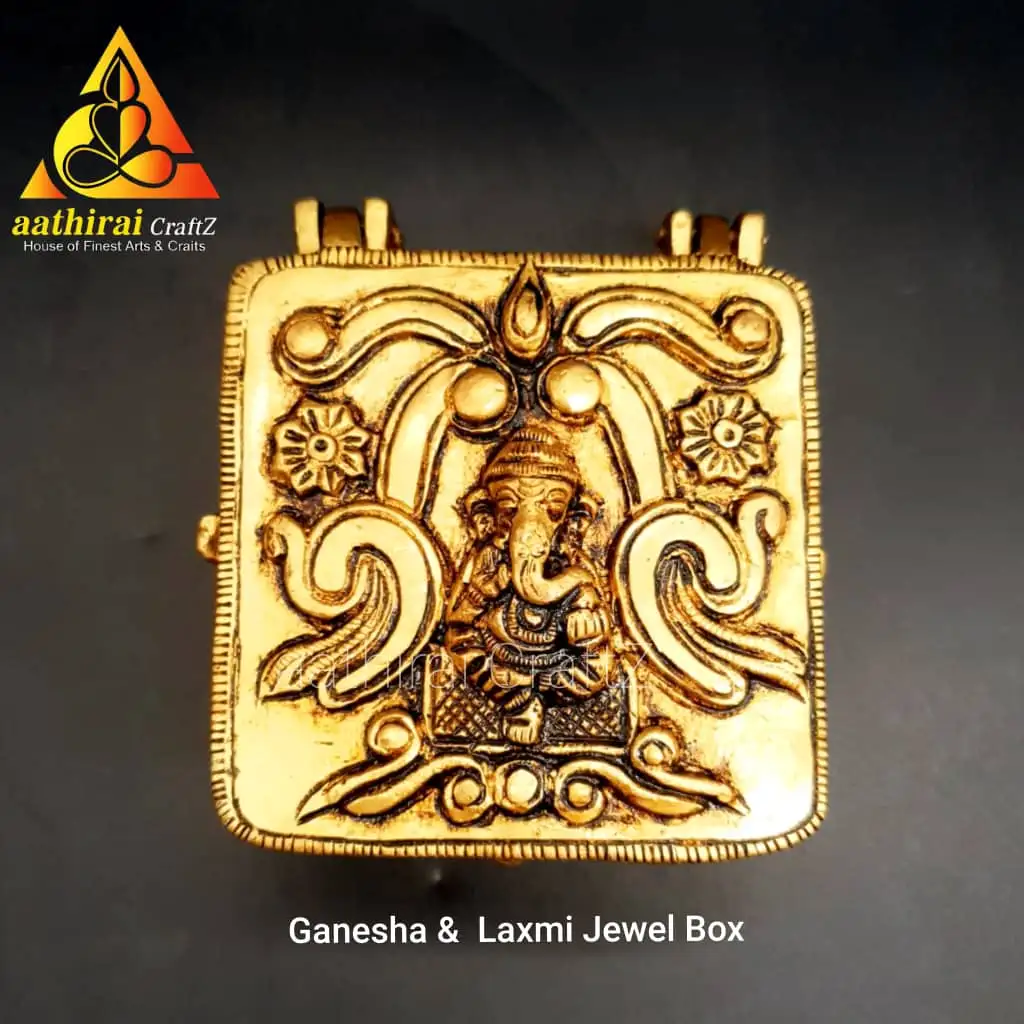 Ganesha & Laxmi Jewel Box / Heavy Handcrafted Jewel Box - image 1