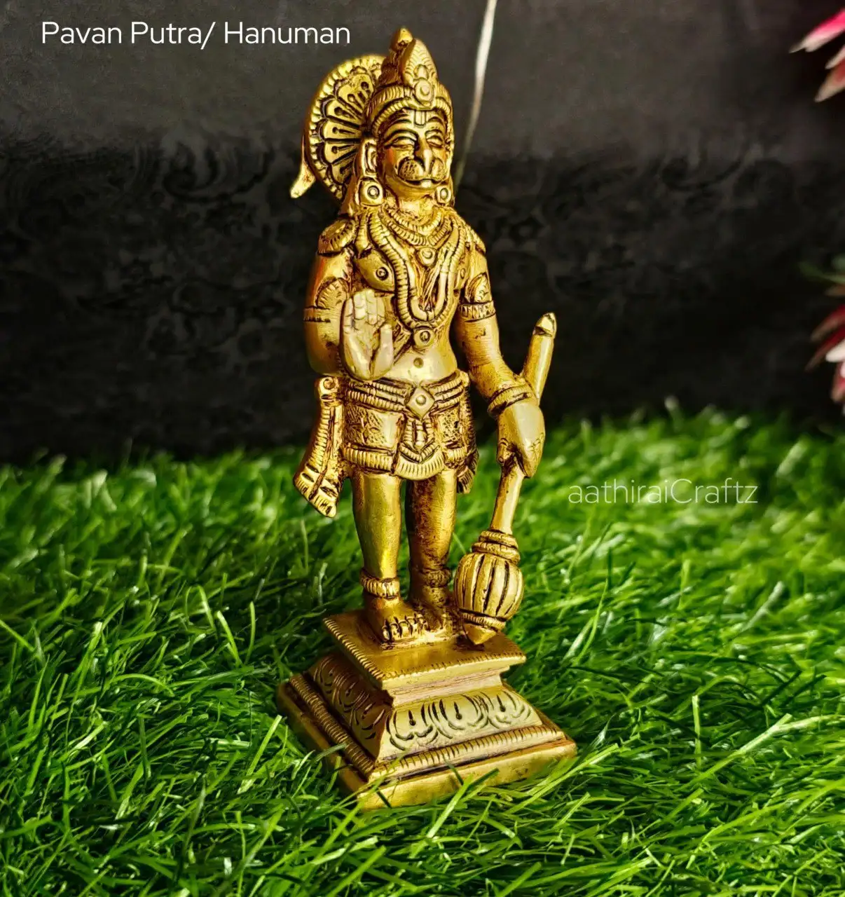 Pavan Putra / Hanuman Statue
Brass Antique Finish - image 1