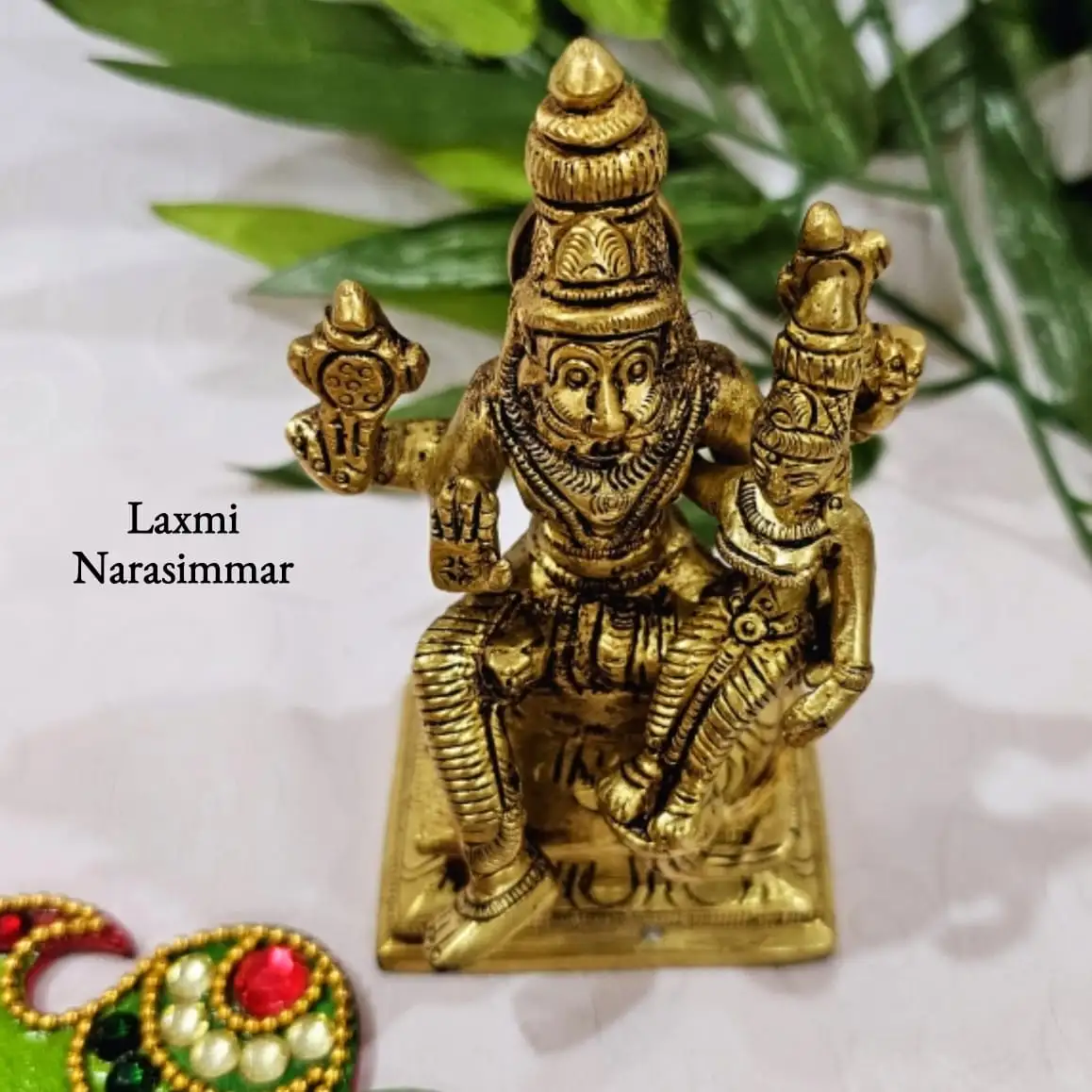 Laxmi narasimmar Brass Antique Finish - image 2