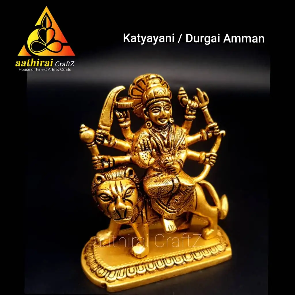 Durgai Amman / Simmavahini Idol
Brass Antique Finish - image 2
