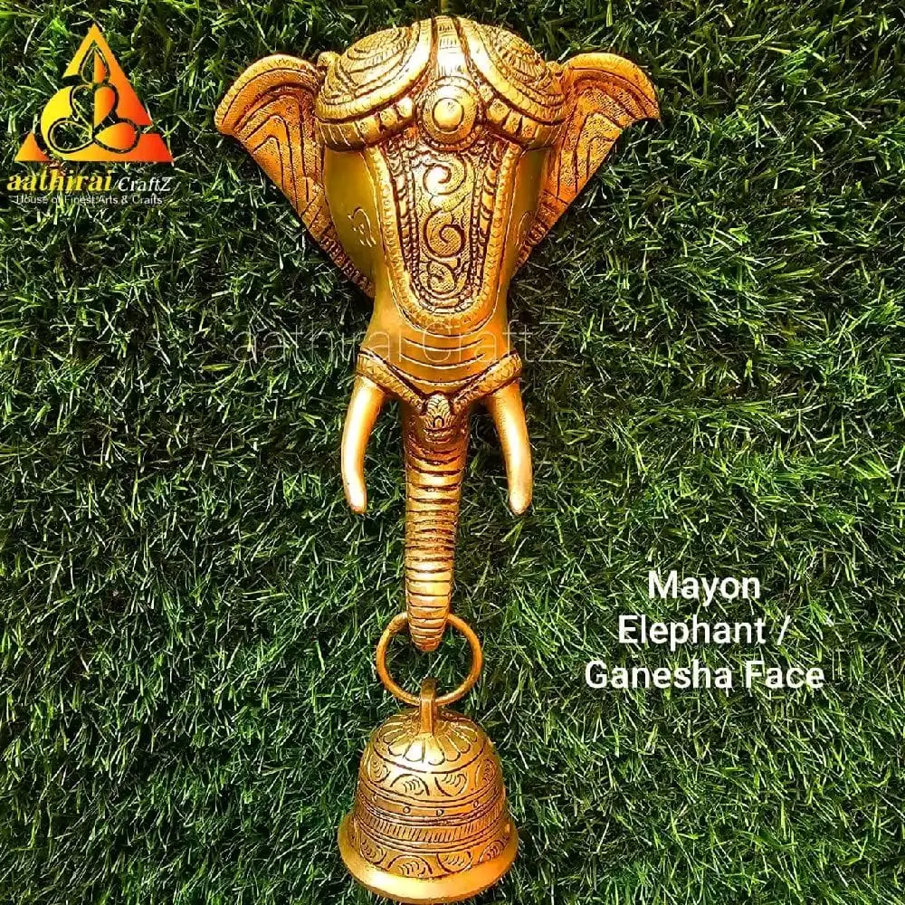 Mayon Hanging Elephant / Ganesha Face with Grand Bell - image 1