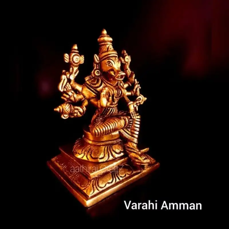 Varahi Amman / Sri Agnya Chakreswari Statue Brass Antique Finish - image 2