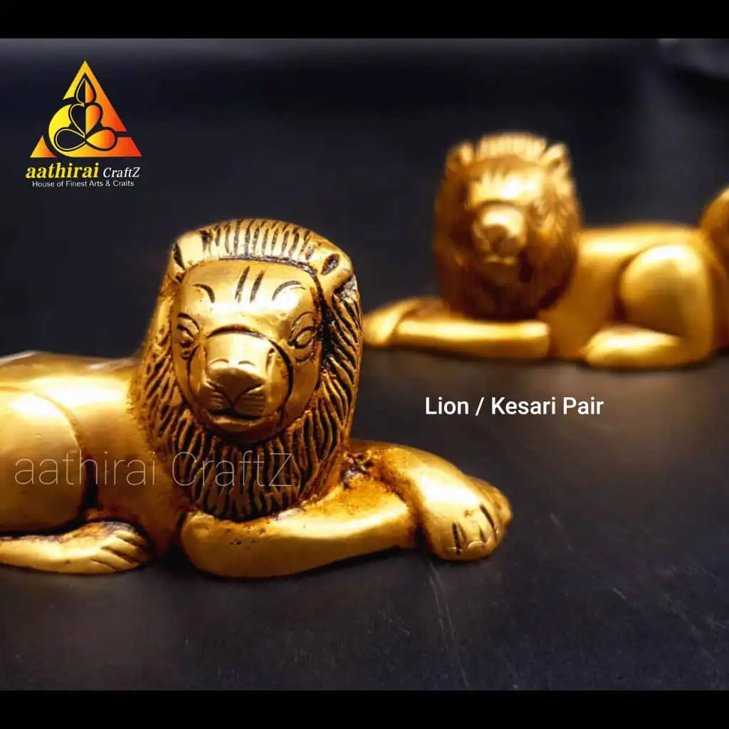 Lion / Kesari Pair Singam Pair Sculpture - image 2