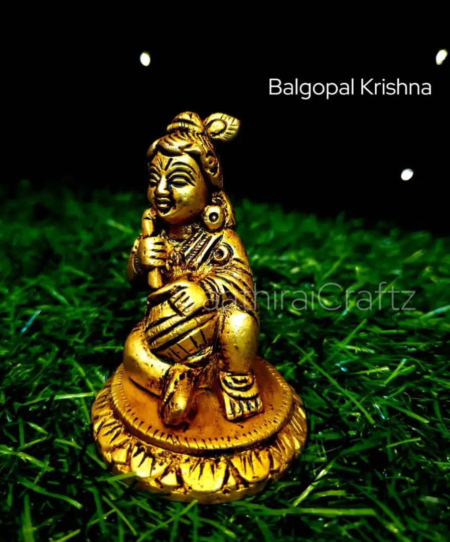 Balgopal Krishna statue Brass Antique Finish - image 1