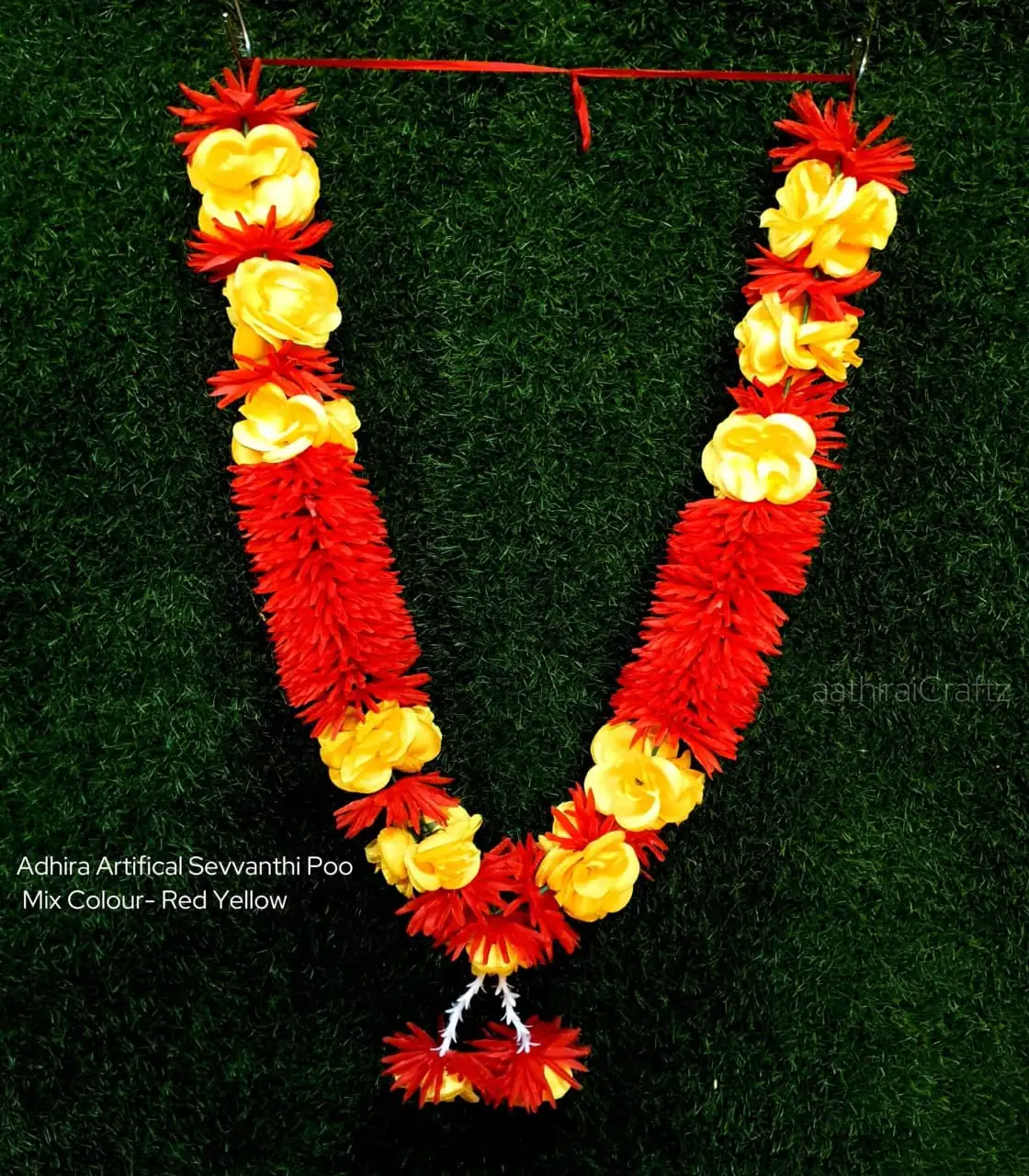 Adhira Artifical Sevvanthi Poo Mix Colour - Red Yellow Rose