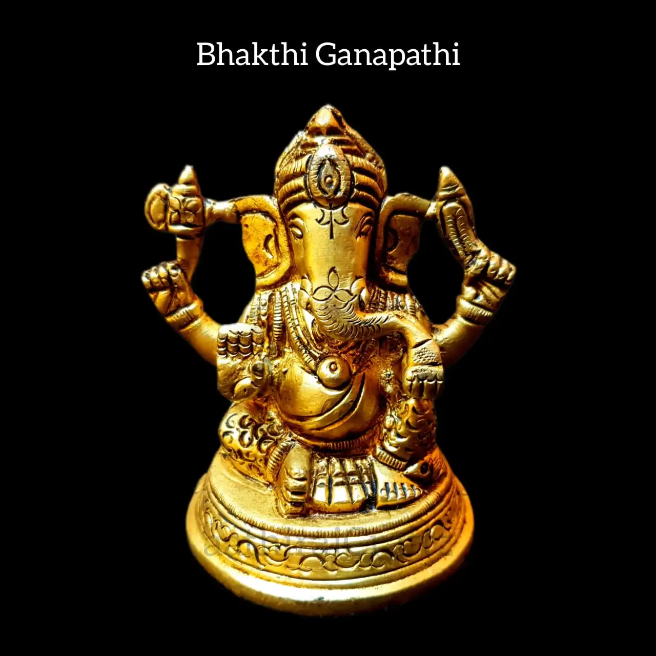Bhakthi Ganapathi / Ganesha Brass Antique Finish - image 1