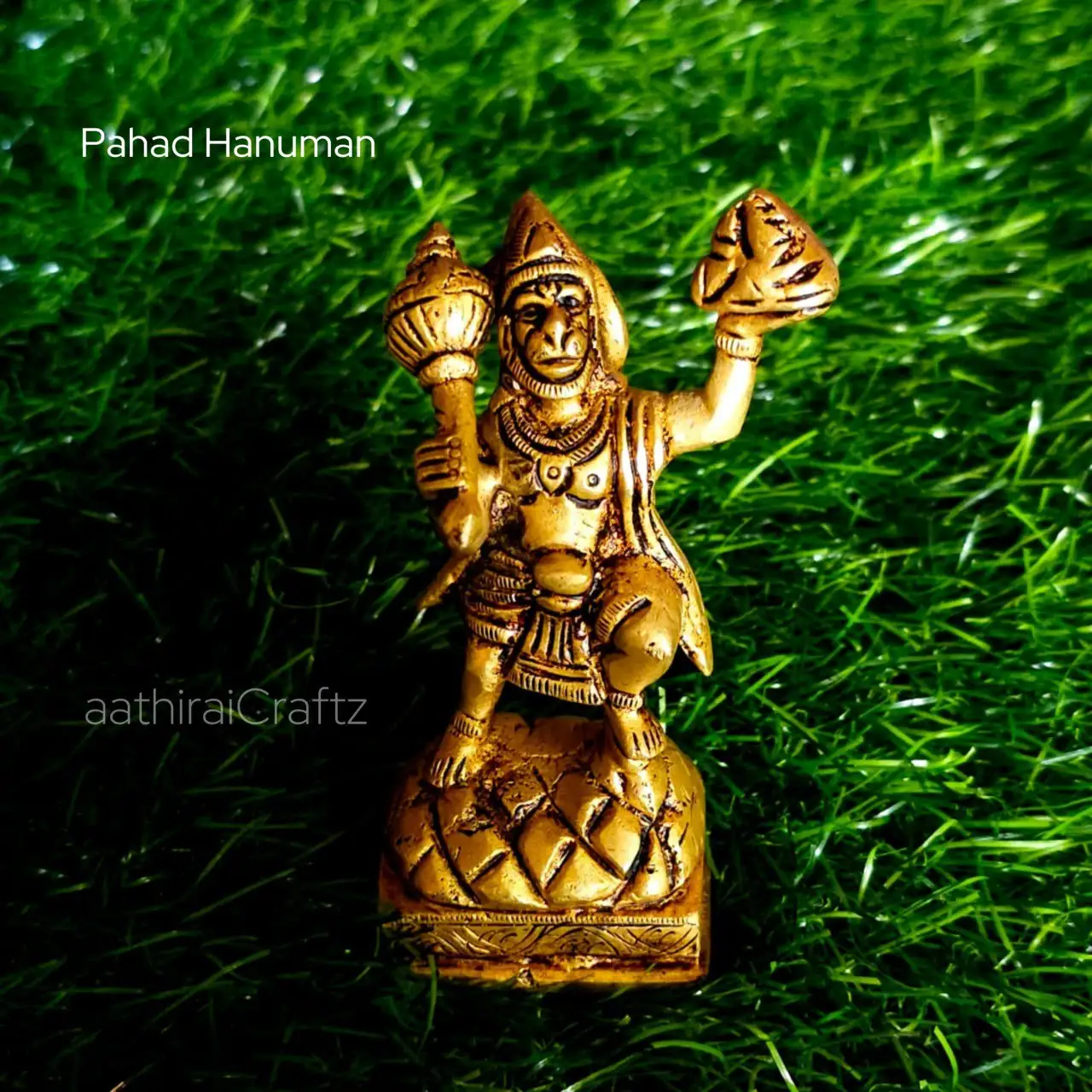 Pahad Hanuman Brass Antique Finish - image 2