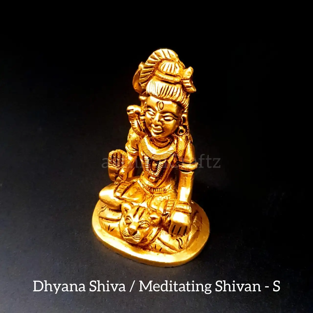 Small Dhyana Shiva / Mahadev Idol Brass Antique Finish - image 2