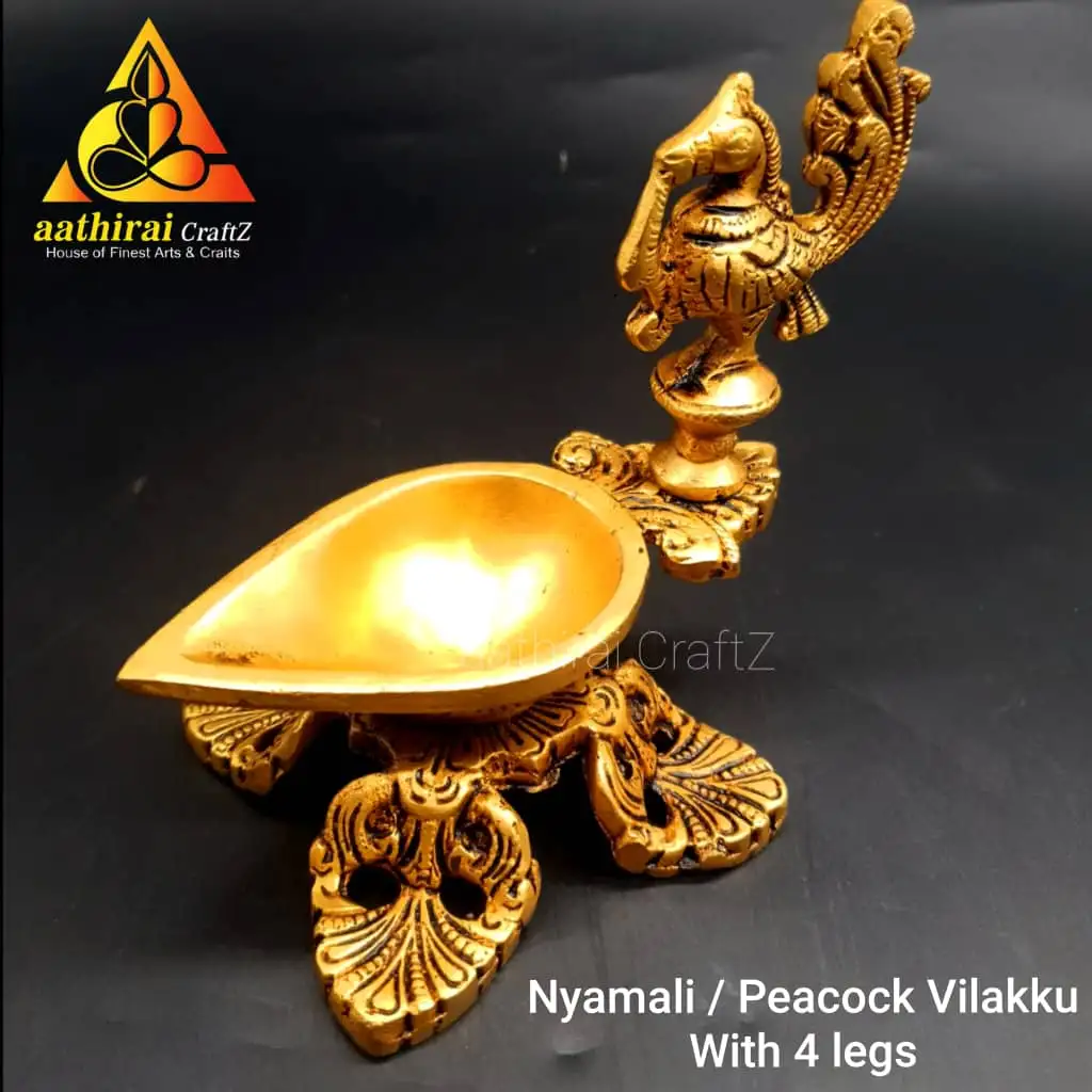 Nyamali / Peacock Vilakku With 4 Legs - image 2